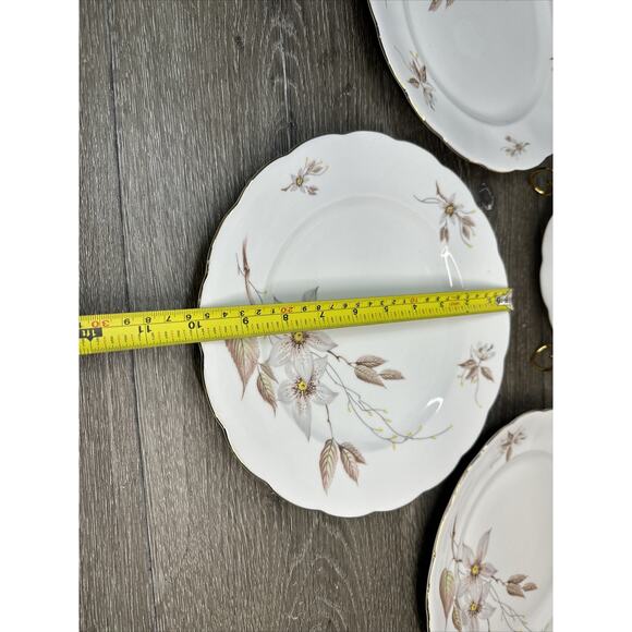 Crown Heiden Bavaria Porcelain Dinner Plates 10” Scalloped Edge & Gold Rim-4 Pc - Picture 4 of 6